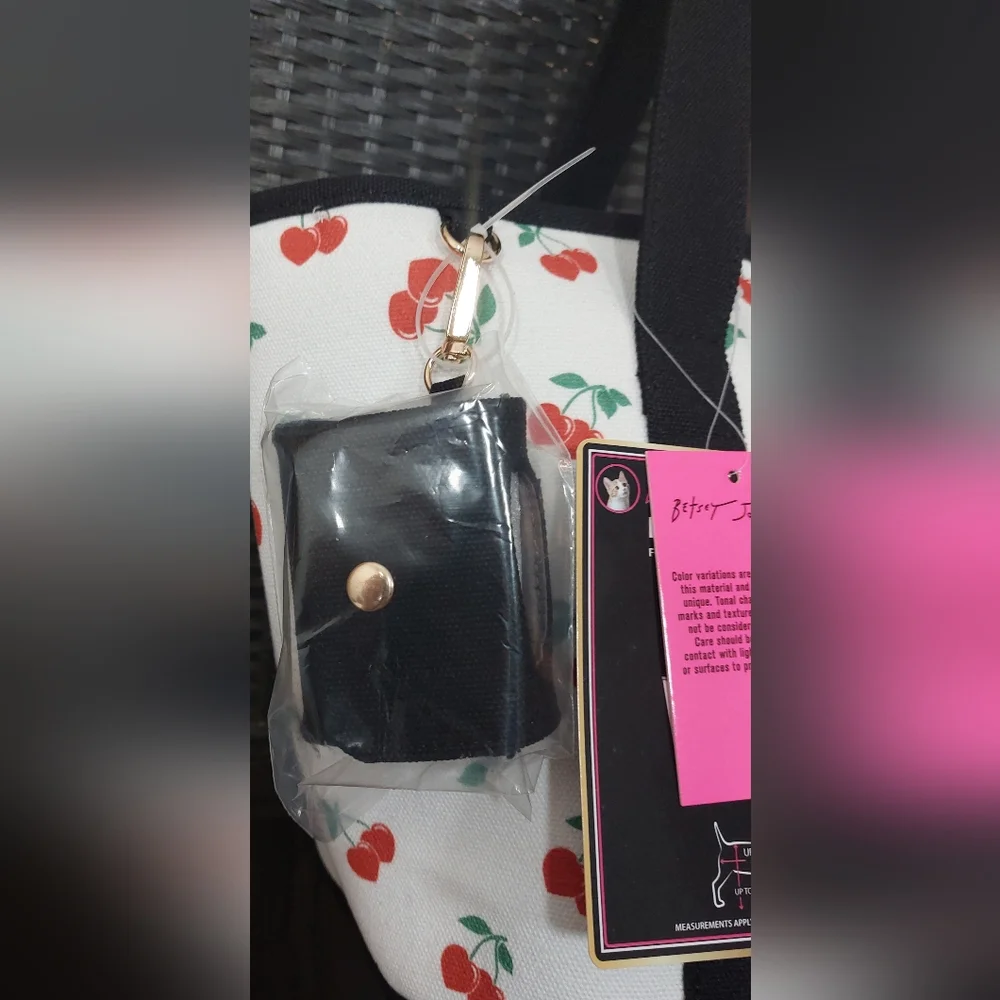 Betsey Johnson Cherry Heart Pet Tote Bag Carrier NWT